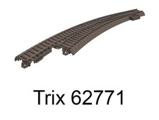 TRIX Aiguillage courbe long à gauche R3 515mm 30 degrés Voie C - HO - Trix 62771