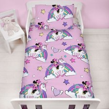 Housse De Couette Minnie Mouse Believe Licornes Étoiles Filles Lit De Bébé