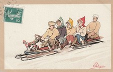 cpa  SPORTS D'HIVER  LUGE