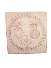 Vase Roger Capron Jean Derval vase pot cubique decor soleil stylisé vers 1960