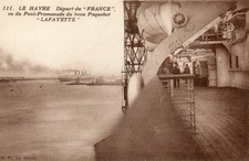 Cie Gle Transatlantique CGT French Line FRANCE leaving  Le Havre from LAFAYETTE