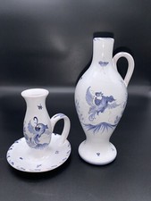 Très Jolis Chandelier Et Soliflore  Anciens En Faïence De Moustiers