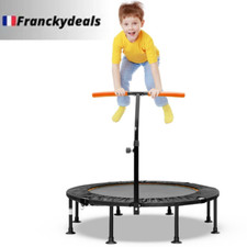 Mini Trampoline Pliable Ø110cm Poignée Réglable Fitness Sécurisé Charge 100kg FR