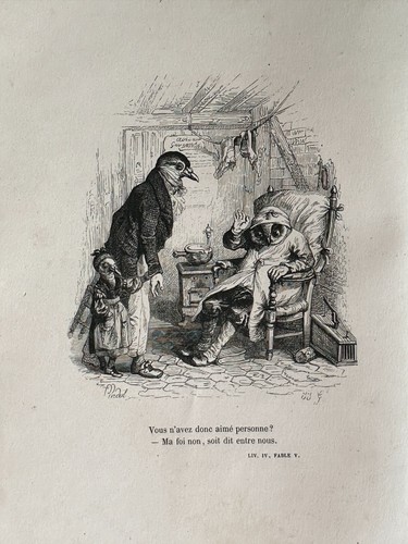 Gravure fables florian - fables, de