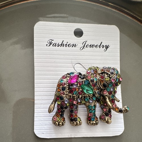 Broche éléphant multicolore