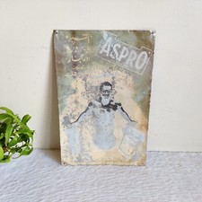 1940s Vintage Rare ASPRO Asprin Lettre Recommandée Tm Étain Signe Board En Urdu