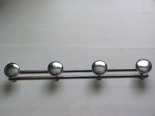 Porte manteaux mural 4 patères métal chromé années 70 Vintage