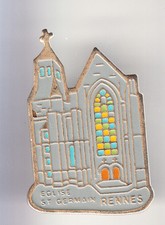 RARE PINS PIN'S .. RELIGION  EGLISE CHURCH BRETAGNE VITRAIL RENNES 35 ~BV