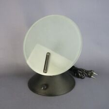 Lampe de Table Chambre Ombragé Abat-Jour Verre Assiette Et Métal Moderne Ans 80