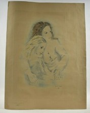 Gravure 1946 - Jeunes femmes -