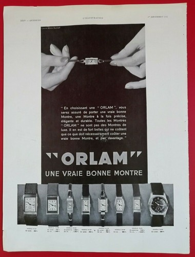 Publicité 1934 montres - 1934,