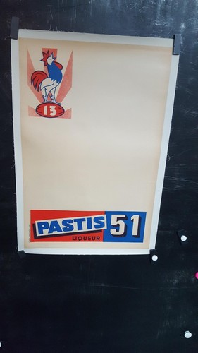 Affiche rare pastis rugby - affiche,