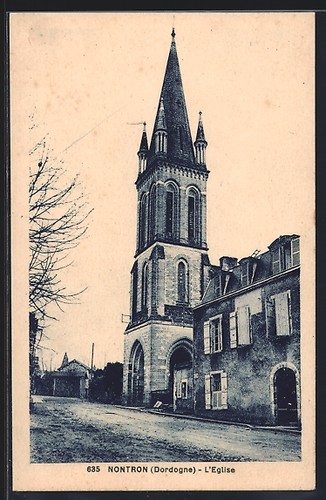 Cpa nontron église - l´église,