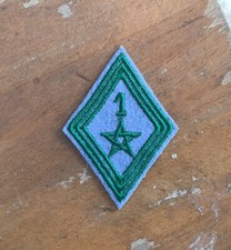 INSIGNE TISSU 1 RÉGIMENT DE TIRAILLEURS MAROCAINS LOSANGE DE BRAS MLE 45 N°2