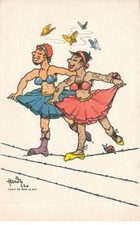 55 BAR LE DUC AC#MK326 DANSEURS DEGUISE EN FEMME DANSE SUR FIL BARBELE PAR ILL