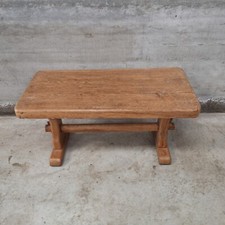 Table basse vintage en chêne massif - Style Brutaliste / Rustique - Années 1950