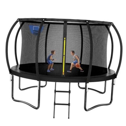 Black outdoor trampoline - outdoor,