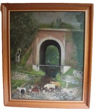 Ancien tableau huile sur