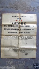 AFFICHE MILITAIRE RAPPEL SOUS