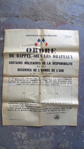 Affiche militaire rappel sous - militaire,