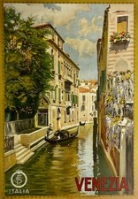 METLICOVITZ-VINTAGE & RARE POSTER OF CITY OF VENICE IN ITALY - 1920