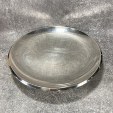 MÉTAL ARGENTÉ. Grande Coupe Ronde 26,5 cm Plat de Service Trépied Boules Poinçon