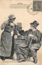 Sarthe - Fantaisie : en pente corne à boire au Père Queru, peu de R' Bôs ! Saquerié