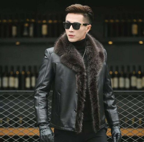 Veste bomber cuir agneau - veste, en