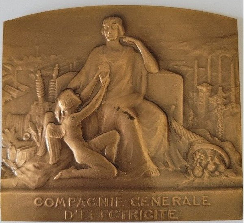 Médaille plaque bronze - médaille,,
