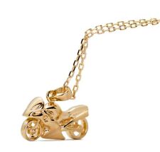 Ensemble pendentif moto et chaine en plaqué Or seule ou avec chaine