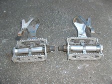 Pédales aluminium vélo course ancien LYOTARD France  équipement Christophe