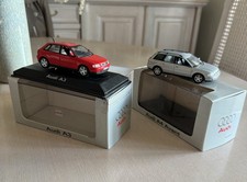AUDI A3 1/43 ROUGE 8L MINICHAMPS + AUDI A4 AVANT 1/43 B5 GRISE MINICHAMPS