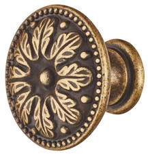 Häfele Bouton de Meuble Laiton Antique Brunis Rond Poignée de Tiroir Rétro