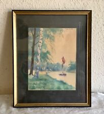 Aquarelle : Gabare sur la Loire en Août 1941