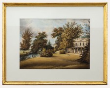 Aquarelle Xixème Encadrée -