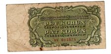 CZECHOSLOVAKIA Billet 5 KORUN