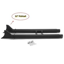 Noir 33" Fishtail échappement Silencieux pour Harley Softail 2007-2017 Fat Boy