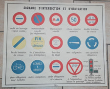 ANCIENNE CARTE ECOLE ROSSIGNOL N°6 ET N°5 RECTO VERSO SIGNALISATION ROUTIERE