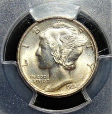 1934 10C Dime Mercury MS68 Full Bands NGC.