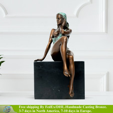 Bronze Nude Girl Statue 25cm