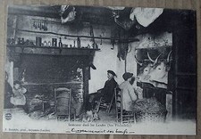 Carte postale repro Interieur maison Landes,Lou Pachedeuy, boeufs    , postcard