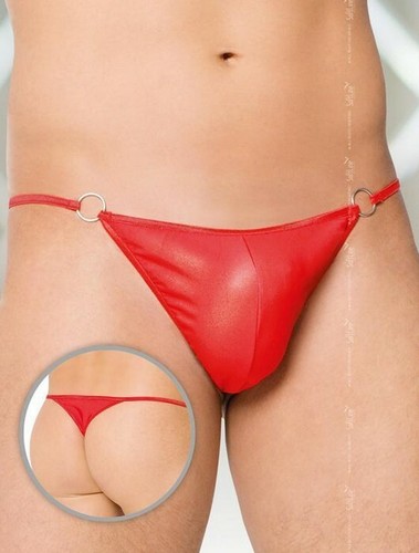String satiné blanc rouge - rouge, ou