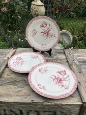 Assiettes à dessert ( 3 ) - Sarreguemines - Modèle Fontanges - XIXème