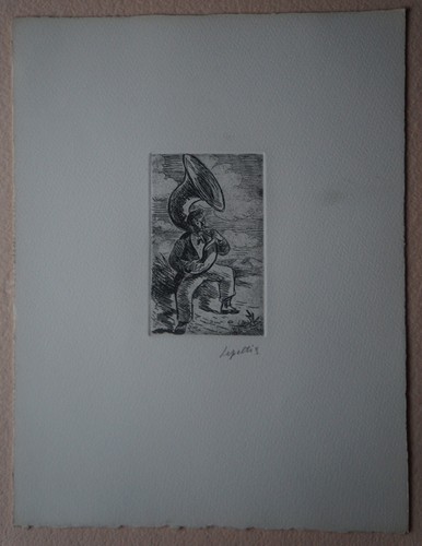 Gravure joueur de - le,