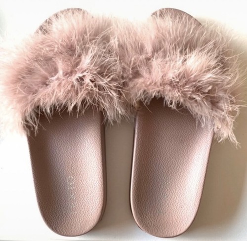 Tong femme texto - rose, plumes