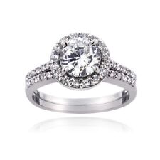 Rond Zircone 925 Argent Mariage Anneau Fiançailles Bague Parure, Taille 4