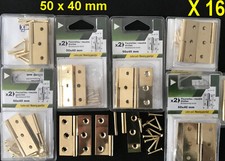 Lot de 16 Charnières en LAITON  50 x 40 mm  pour  Coffre, Marine, Bateau, Porte
