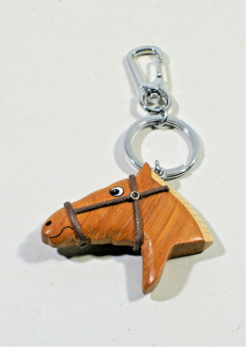 Porte cle bois - bois,, tête