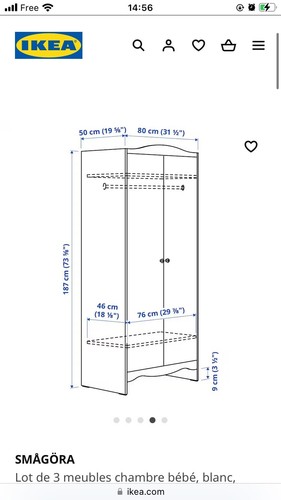 Une armoire enfant blanche - une,