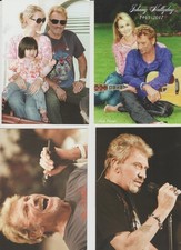 JOHNNY  HALLYDAY   :  LOT  4  CARTES  POSTALES